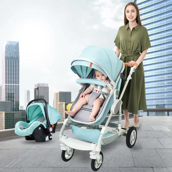 Baby stroller 3 in 1 stroller folding two-sided child four seasons kinderwagen baby carriage high landscape Newborn Travelling - Image 3