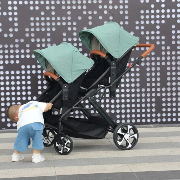 2025 NEW Twin stroller 3in1 with car seat trolley baby carriage Double Baby stroller for two children Foldable Lightweight - Image 4