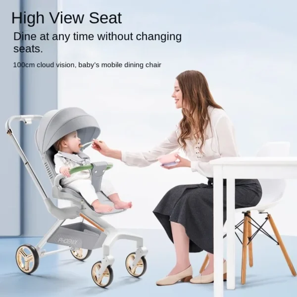 Baby buggy Lightweight Foldable Four-wheel Stroller 0-3 years old Children out can sit and lie down Travel Stroller - Image 3