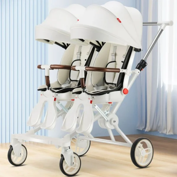 Double Portable Baby Carriage Twins Stroller Infant Stroller Foldable Second-child Baby Stroller Four-wheeled Twin Stroller