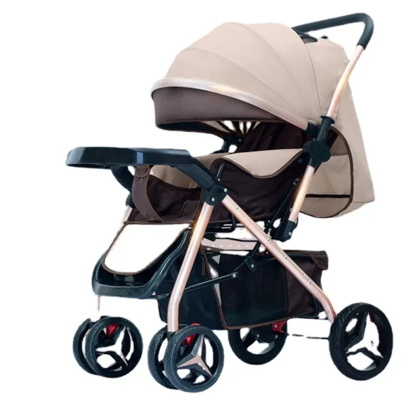 Baby Stroller Can Sit Lie Down Lightweight Foldable Four-wheel Shock Absorber Newborn Stroller Baby Stroller Baby Handcart - Image 2