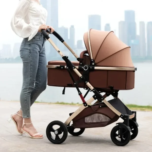 3-in-1 Twin Baby Stroller with Car Seat,portable Foldable Baby Stroller High View Newborn Baby Stroller Can Sit and Lie - Image 3