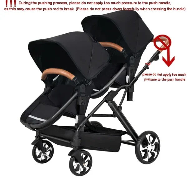 2025 NEW Twin stroller 3in1 with car seat trolley baby carriage Double Baby stroller for two children Foldable Lightweight - Image 2