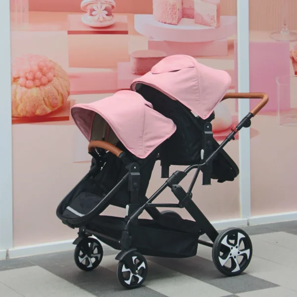 2025 NEW Twin stroller New 2 in 1 baby trolley baby carriage with car seat Baby stroller for two children Foldable Lightweight - Image 6