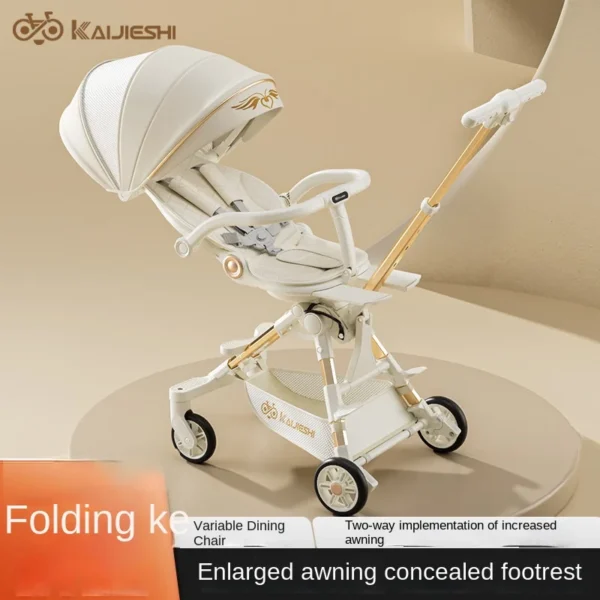 Children's Stroller baby carriage can sit, lie down and Sleep 3 Modes Two-way Folding Baby Stroller walking stroller - Image 2