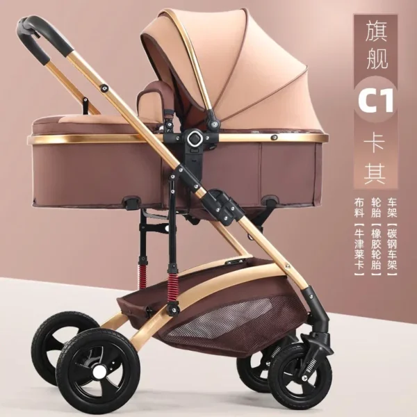 High Landscape Baby Strollers Can Sit Lie Down Lightweight Foldable Two-way Shock-absorbing Wholesale Newborn Baby Strollers - Image 4