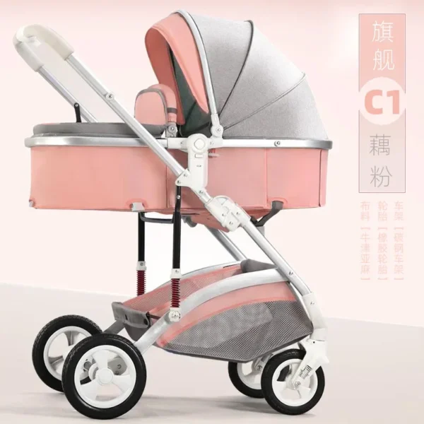 High Landscape Baby Strollers Can Sit Lie Down Lightweight Foldable Two-way Shock-absorbing Wholesale Newborn Baby Strollers - Image 5