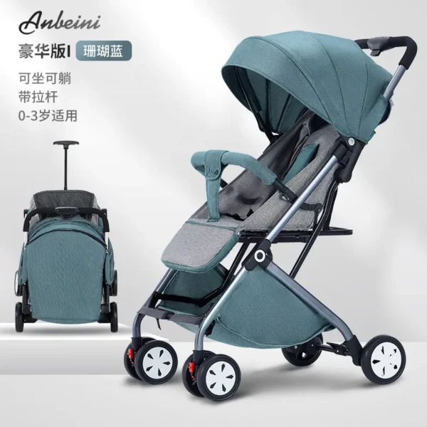 New Baby Stroller Can Sit and Lie Light Baby Stroller Walking Baby Stroller Folding High Landscape Umbrella Car Outdoor Travel