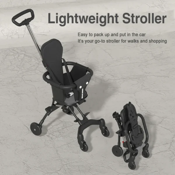 Foldable Baby Stroller Lightweight Infant Stroller with Sun Visor Adjustable Portable Toddler Strollers for Outdoor Travel - Image 4