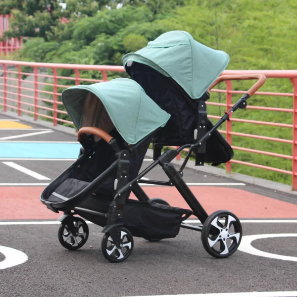 2025 NEW Twin stroller 3in1 with car seat trolley baby carriage Double Baby stroller for two children Foldable Lightweight - Image 3