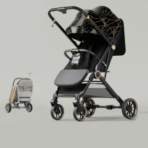 Two-way Baby Stroller can Sit or Lie Down Newborn Baby Stroller Simple Folding Ultra-lightweight Shock-absorbing Wheels