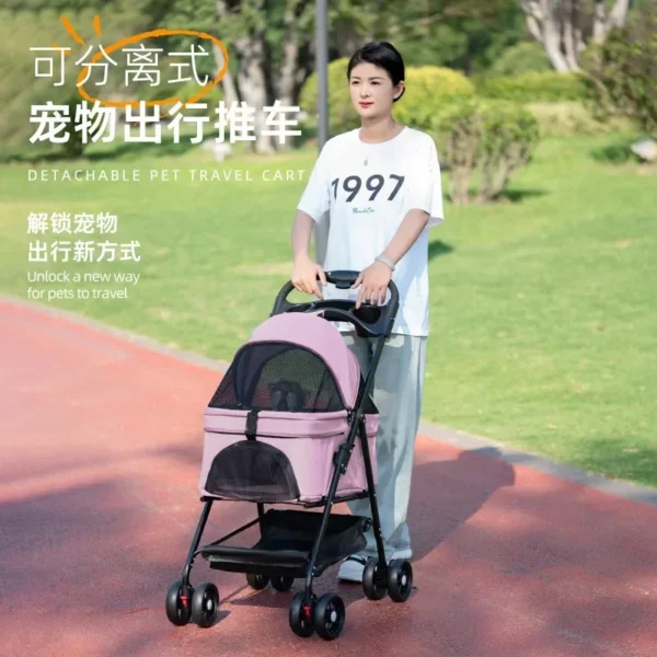 Pet Dog Cat Teddy Baby Cart Out Small Pet Dog Cart Lightweight and Foldable - Image 4