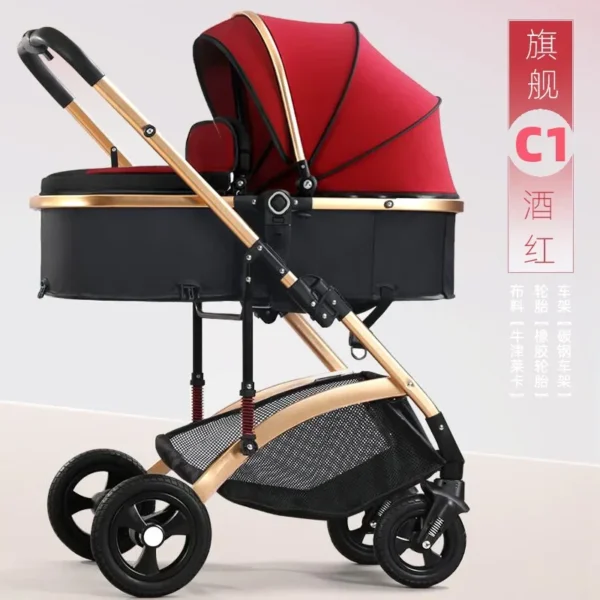 High Landscape Baby Strollers Can Sit Lie Down Lightweight Foldable Two-way Shock-absorbing Wholesale Newborn Baby Strollers