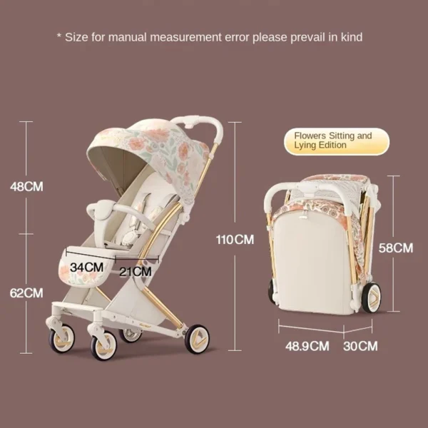 New Baby Stroller Children Walking Baby God Lightweight Folding Pocket Car Kid's Baby Four Wheels Stroller Push Umbrella Car - Image 6