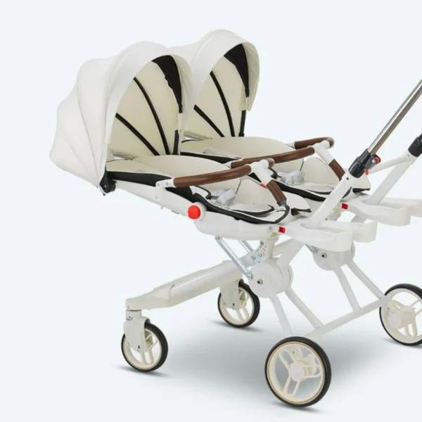 Double Portable Baby Carriage Twins Stroller Infant Stroller Foldable Second-child Baby Stroller Four-wheeled Twin Stroller - Image 3