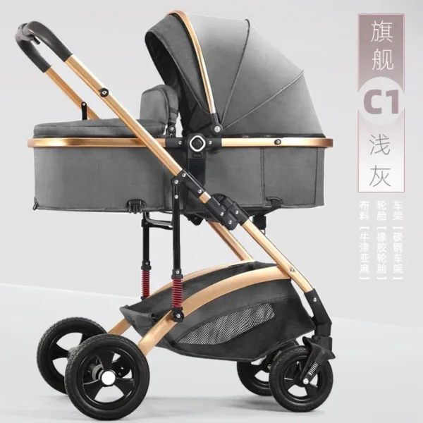 High Landscape Baby Strollers Can Sit Lie Down Lightweight Foldable Two-way Shock-absorbing Wholesale Newborn Baby Strollers - Image 6