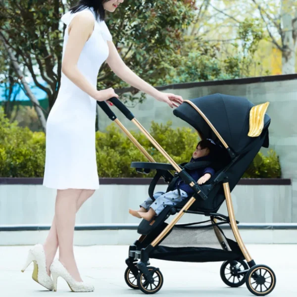 Baby Stroller Two-way light Stroller One-button Travel Portable Pram Infant Trolley Folding High-view Stroller baby carriage - Image 6