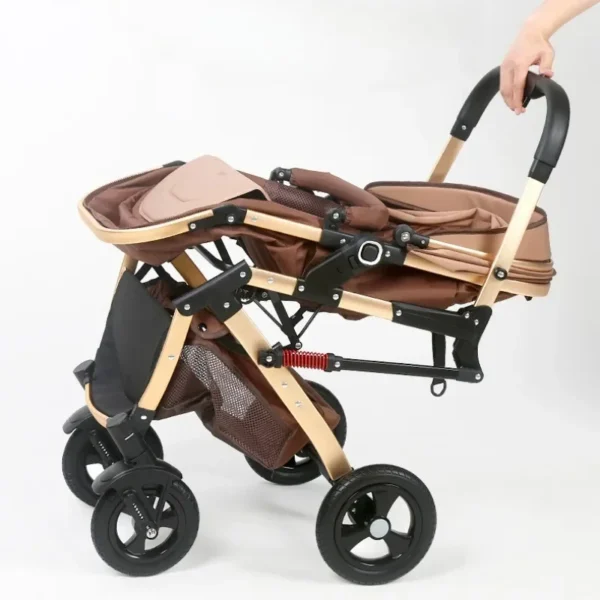 3-in-1 Twin Baby Stroller with Car Seat,portable Foldable Baby Stroller High View Newborn Baby Stroller Can Sit and Lie - Image 4