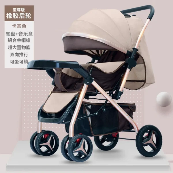 Baby Stroller Can Sit Lie Down Lightweight Foldable Four-wheel Shock Absorber Newborn Stroller Baby Stroller Baby Handcart