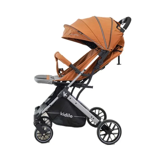 Lightweight baby stroller that can sit or lie down, with one click folding and high appearance, multifunctional baby stroller - Image 2