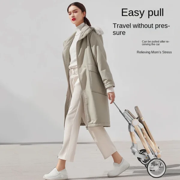 Two-way Baby Stroller can Sit or Lie Down Newborn Baby Stroller Simple Folding Ultra-lightweight Shock-absorbing Wheels - Image 3