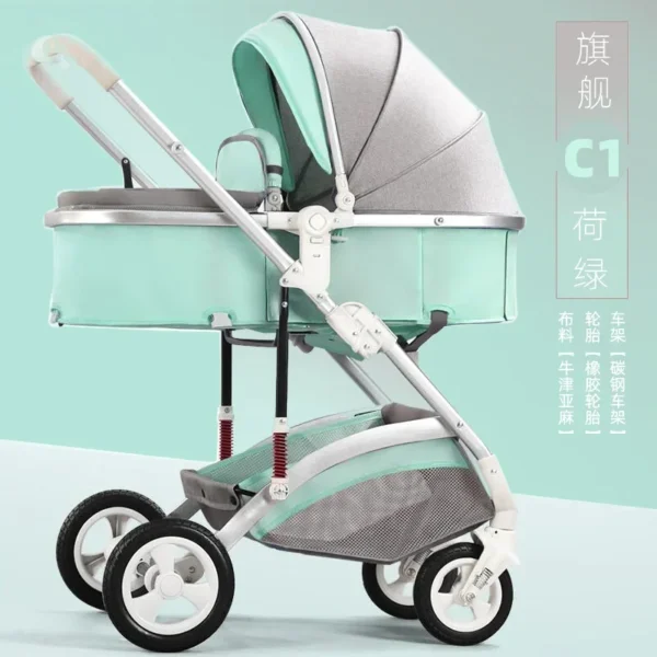 High Landscape Baby Strollers Can Sit Lie Down Lightweight Foldable Two-way Shock-absorbing Wholesale Newborn Baby Strollers - Image 3