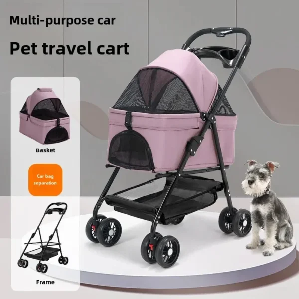 Pet Dog Cat Teddy Baby Cart Out Small Pet Dog Cart Lightweight and Foldable